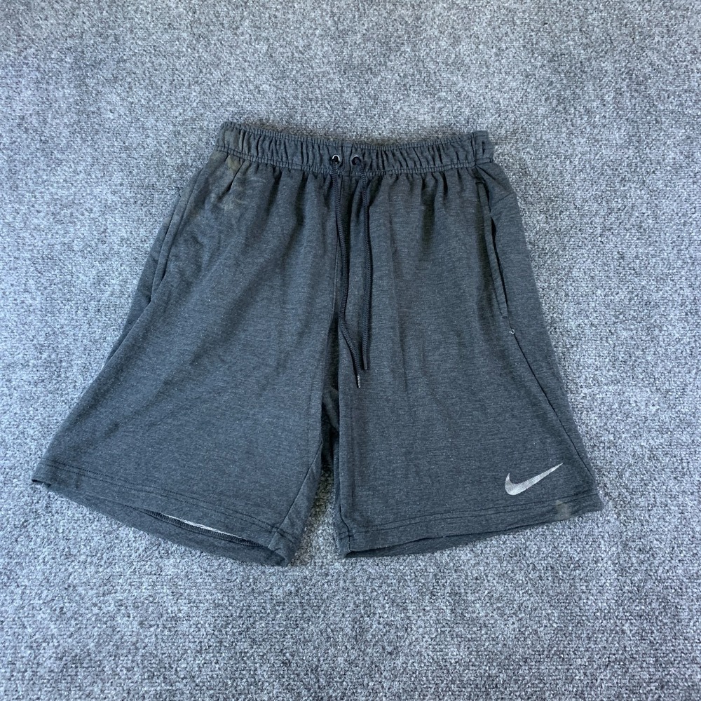 Nike Dri-Fit Shorts Mens 28x6.5 Charcoal Gray Athletic Running Drawstring Waist